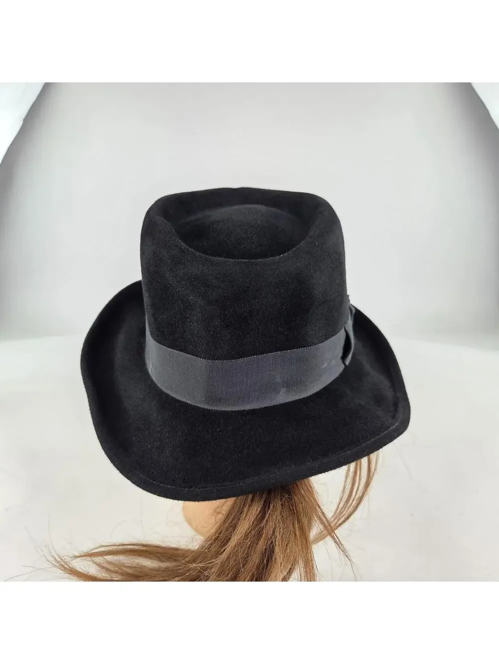 Eric Javits Black Velvet Velour Bucket Hat One Size Packable Fedora Hats - Picture 3 of 9